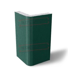 Угловая сэндвич-панель вертикальная из пенополистирола, 0.5/0.5, ширина 1200 мм, толщина 60 мм, RAL6005