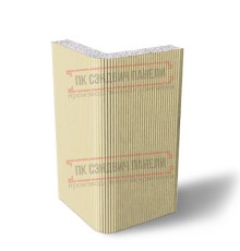 Угловая сэндвич-панель вертикальная из пенополистирола, 0.5/0.5, ширина 1200 мм, толщина 50 мм, RAL1014