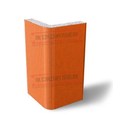 Угловая сэндвич-панель вертикальная из пенополистирола, 0.5/0.5, ширина 1200 мм, толщина 50 мм, RAL2004