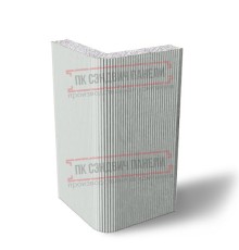 Угловая сэндвич-панель вертикальная из пенополистирола, 0.5/0.5, ширина 1200 мм, толщина 60 мм, RAL7035