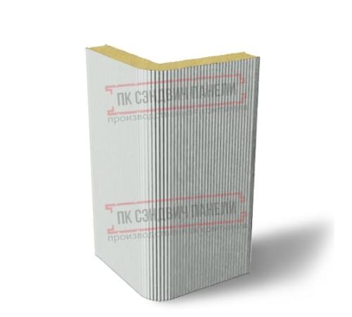 Угловая сэндвич-панель вертикальная из пенополиуретана, 0.5/0.5, ширина 1200 мм, толщина 120 мм, RAL7035 Угловая сэндвич-панель вертикальная из пенополиуретана, 0.5/0.5, ширина 1200 мм, толщина 120 мм, RAL7035
