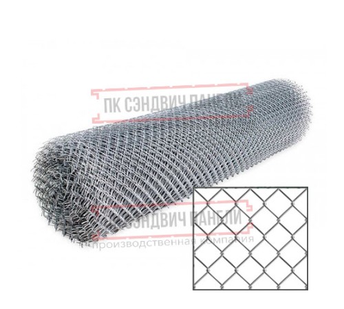 Сетка рабица оцинкованная 1,5x10 м, ячейка 45x45x1,8.