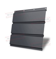 Софит металлический без перфорации 0,5 Satin с пленкой RAL 7024 мокрый асфальт