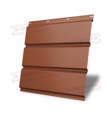 Софит металлический без перфорации 0,45 Drap с пленкой RAL 8004 терракота