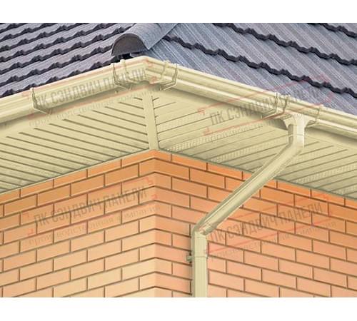 Софит металлический центральная перфорация 0,4 PE с пленкой RAL 1014 слоновая кость