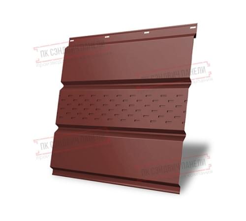 Софит металлический центральная перфорация 0,5 Satin с пленкой RAL 3009 оксидно-красный Софит металлический центральная перфорация 0,5 Satin с пленкой RAL 3009 оксидно-красный