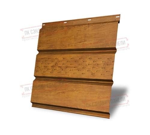 Софит металлический центральная перфорация 0,45 Print Elite с пленкой Golden Wood Софит металлический центральная перфорация 0,45 Print Elite с пленкой Golden Wood