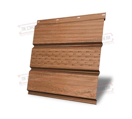 Софит металлический центральная перфорация 0,45 Print Elite с пленкой Honey Wood