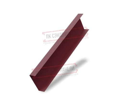 Декоративная накладка на столб жалюзи Milan,Tokyo 0,5 Satin с пленкой RAL 3005 красное вино