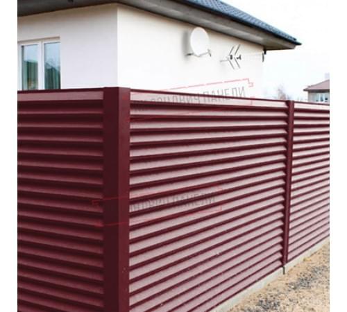 Декоративная накладка на столб угловая жалюзи Milan,Tokyo 0,5 Satin с пленкой RAL 3005 красное вино