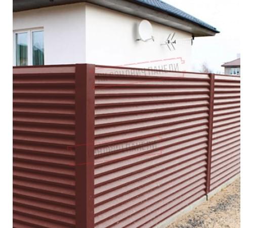 Декоративная накладка на столб угловая жалюзи Milan,Tokyo 0,5 Satin с пленкой RAL 3009 оксидно-красный