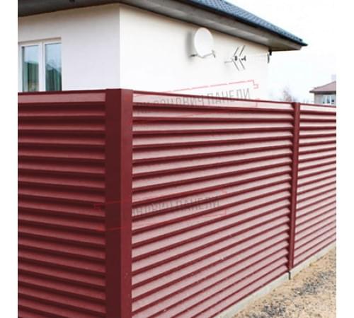 Декоративная накладка на столб угловая жалюзи Milan,Tokyo 0,5 Satin с пленкой RAL 3011 коричнево-красный
