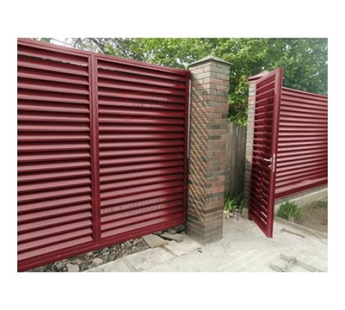 Нащельник (для калиток и ворот) 25х35 жалюзи Milan, Tokyo, Palermo 0,5 Satin с пленкой RAL 3011 коричнево-красный (L1,68)
