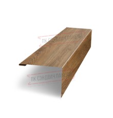 Нащельник (для калиток и ворот) 25х35 жалюзи Milan, Tokyo, Palermo 0,45 Print-double Premium Antique wood (L1,68)