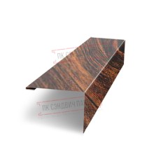 Нащельник (для калиток и ворот) 25х35 жалюзи Milan, Tokyo, Palermo 0,45 Print EliteChestnut Wood (L1,68) (обратная сторона серая)