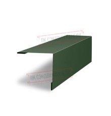 Планка завершающая 50х50 жалюзи Milan 0,5 Velur RAL 6020 хромовая зелень