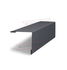 Планка завершающая 50х50 жалюзи Milan 0,5 Quarzit PRO Matt RAL 7024 мокрый асфальт