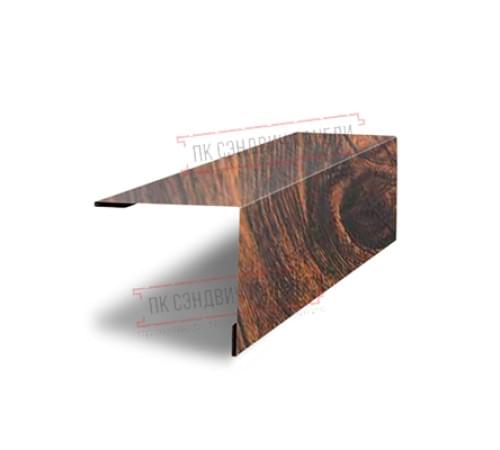 Планка завершающая 50х50 жалюзи Milan 0,45 Print Elite Chestnut Wood (обратная сторона серая) Планка завершающая 50х50 жалюзи Milan 0,45 Print Elite Chestnut Wood (обратная сторона серая)