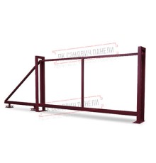 Ворота откатные Жалюзи к кирпичному столбу 2,0х4,5 RAL 3005