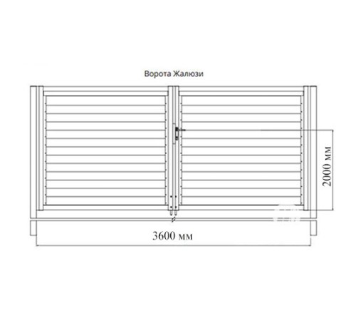 Ворота Жалюзи 2,0х3,6 RAL 3005 без заполнения