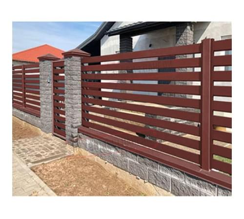 Ламель обратная 150 Texas стартовая/финишная для калиток и ворот 0,45 PE с пленкой RAL 3009 оксидно-красный