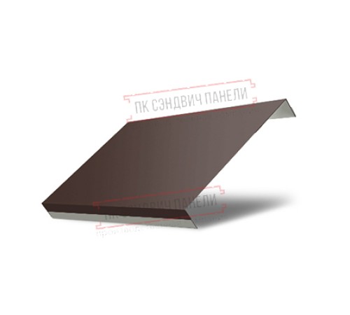 Ламель обратная 125 Texas стартовая/финишная для калиток и ворот 0,5 PurLite Мatt RAL 8017 шоколад