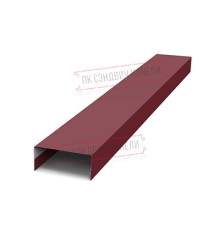 Крепежная планка нижняя Texas 0,45 PE с пленкой RAL 3005 красное вино