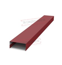 Крепежная планка нижняя Texas 0,5 Satin с пленкой RAL 3011 коричнево-красный
