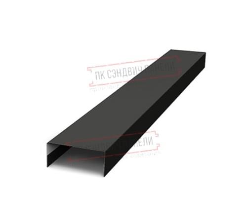 Крепежная планка нижняя Texas 0,45 PE-Double с пленкой RAL 9005 черный