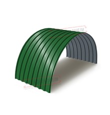 Профнастил МП20ПГ-0.5, Ширина-1100, Полиэстер RAL6002