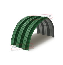 Профнастил H112ПГ-1.1, для бескаркасных ангаров, Полиэстер RAL 6002